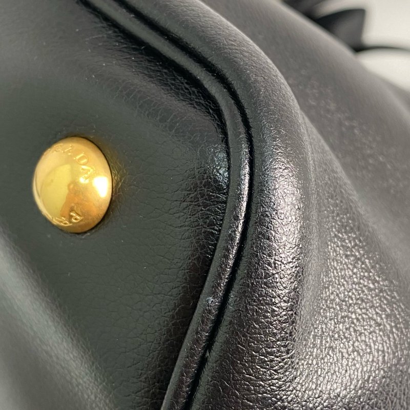 △ Prada 普拉達 Black Calfskin 2 Way Bag 1BA579 黑色小牛皮兩用袋 - 257020790-7