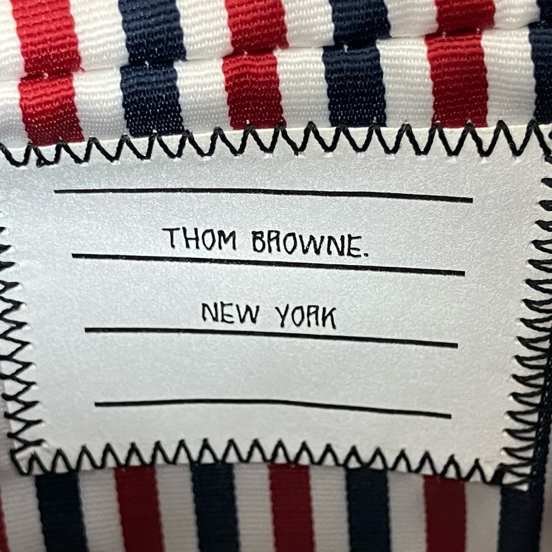 ☆ Thom Browne Blue Red White Coated Canvas Checked Dog Shoulder Bag 藍色紅色白色塗層帆布格紋小狗肩背包 - 257022417-14