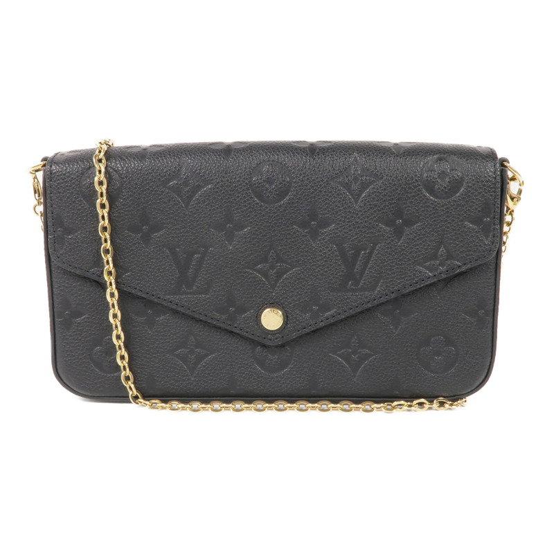 LOUIS VUITTON Monogram Empreinte Felicie Pochette金扣鏈帶肩背袋-0