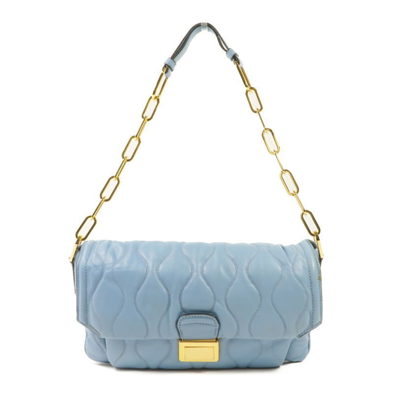 Miu Miu 羊皮皮革Chain Shoulder Bag金扣鏈帶肩背袋-0