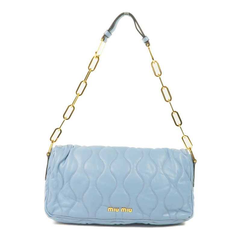 Miu Miu 羊皮皮革Chain Shoulder Bag金扣鏈帶肩背袋-1