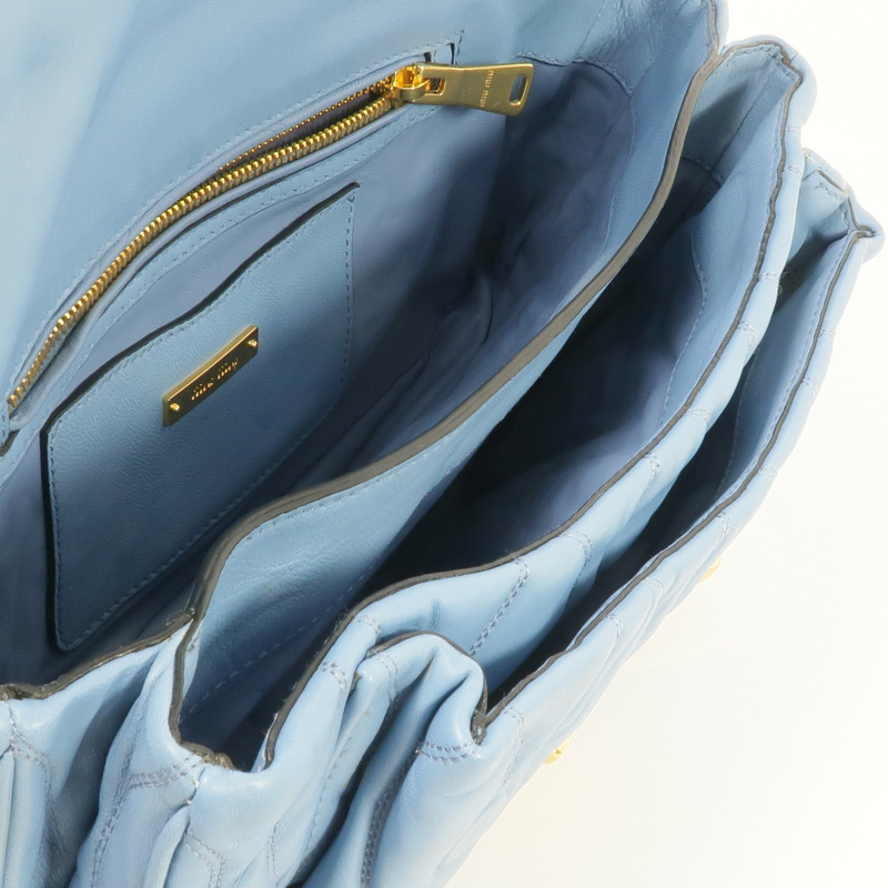 Miu Miu 羊皮皮革Chain Shoulder Bag金扣鏈帶肩背袋-16