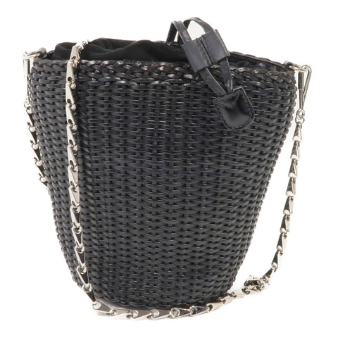 GUCCI 牛皮皮革Chain Shoulder Bag銀扣鏈帶肩背袋