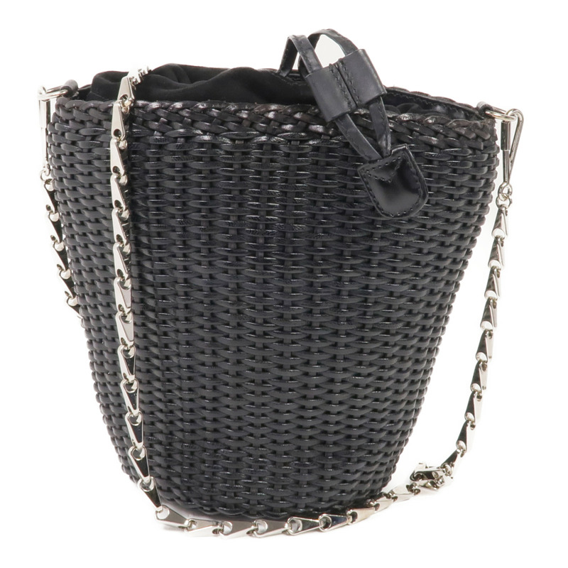 GUCCI 牛皮皮革Chain Shoulder Bag銀扣鏈帶肩背袋-0