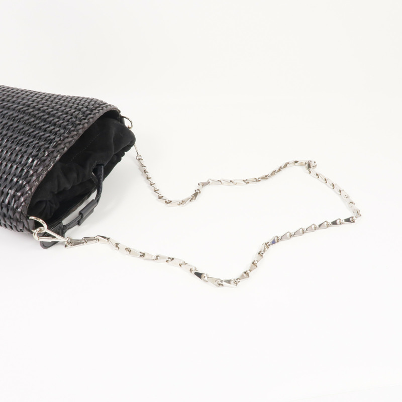 GUCCI 牛皮皮革Chain Shoulder Bag銀扣鏈帶肩背袋-4