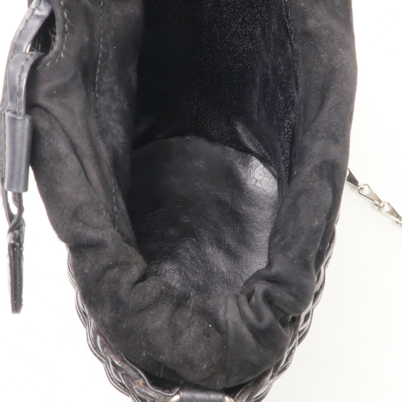 GUCCI 牛皮皮革Chain Shoulder Bag銀扣鏈帶肩背袋-9