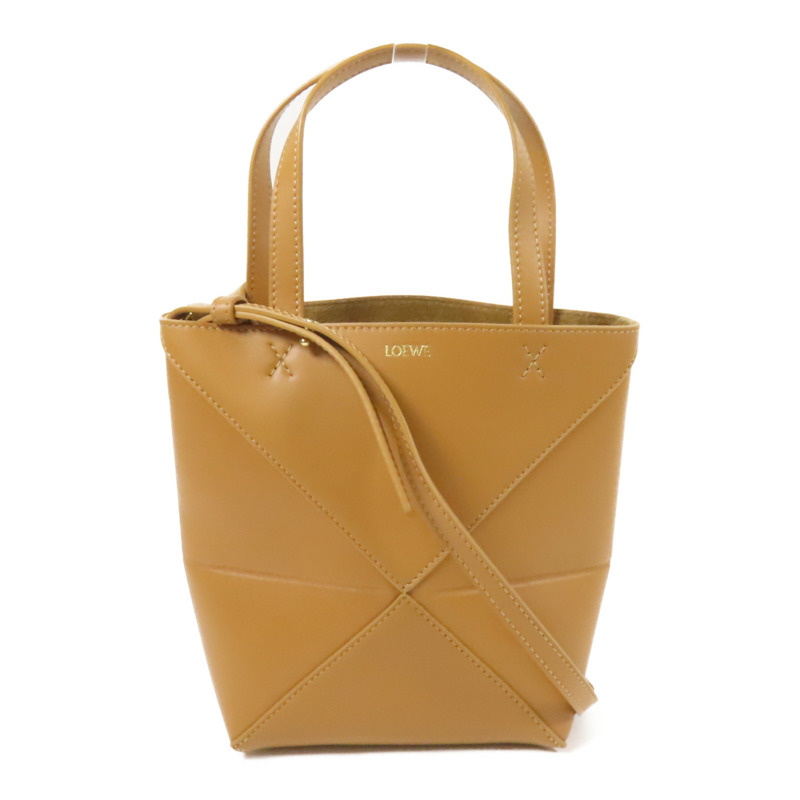 LOEWE 牛皮皮革Puzzle Mini Fold Bag金扣手挽肩背兩用袋-0