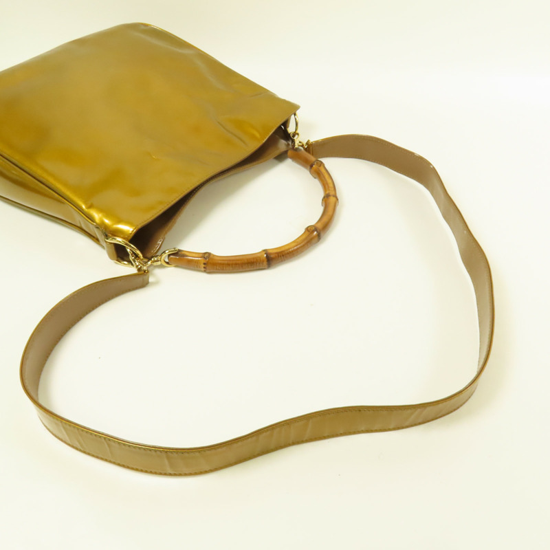 GUCCI 漆皮皮革2 Way Shoulder Bag金扣手挽肩背兩用袋-4