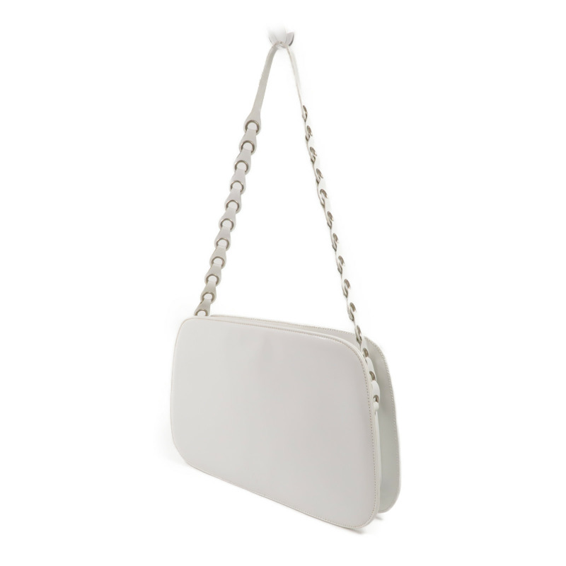 PRADA 漆皮皮革Shoulder Bag銀扣肩背袋-2