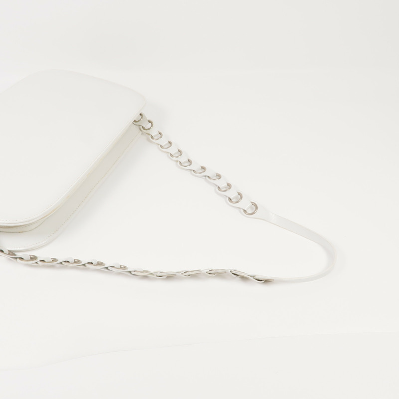 PRADA 漆皮皮革Shoulder Bag銀扣肩背袋-4