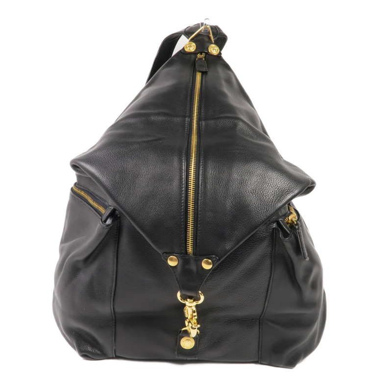 VERSACE 牛皮皮革Backpack金扣背包-0