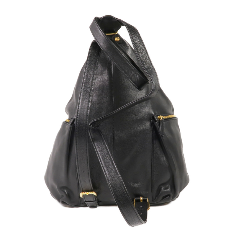 VERSACE 牛皮皮革Backpack金扣背包-1