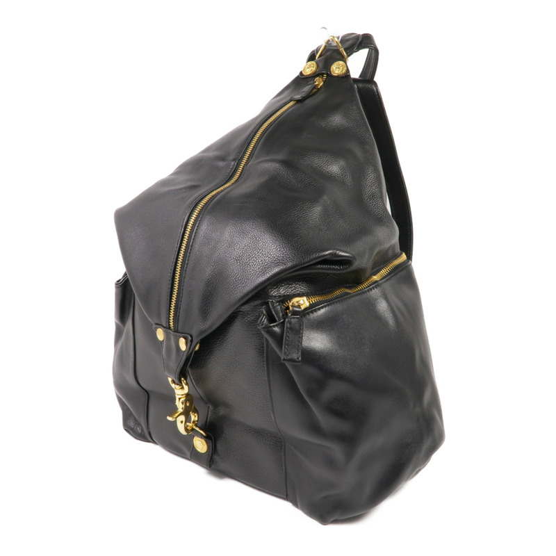 VERSACE 牛皮皮革Backpack金扣背包-2