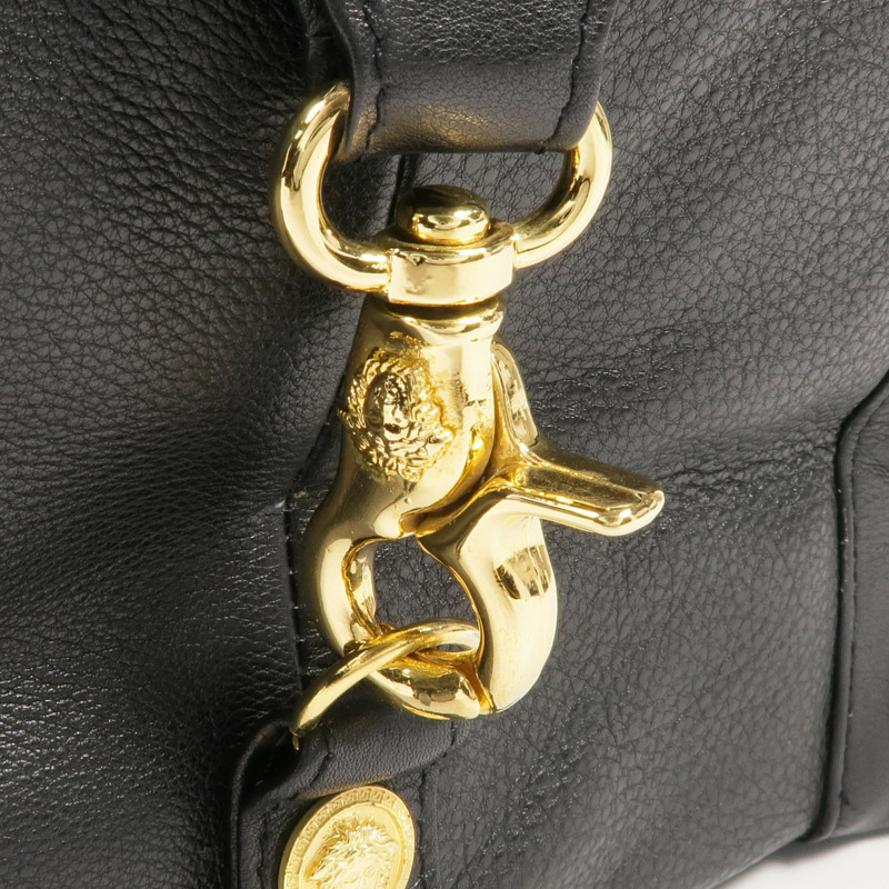 VERSACE 牛皮皮革Backpack金扣背包-12