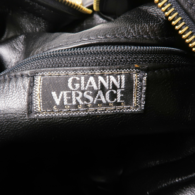 VERSACE 牛皮皮革Backpack金扣背包-14