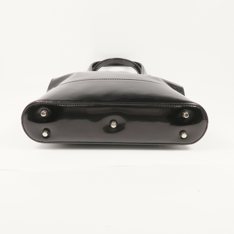 VERSACE 漆皮皮革Handbag銀扣手挽袋-3