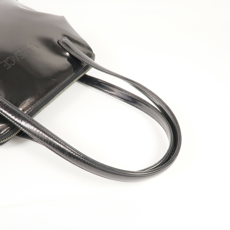 VERSACE 漆皮皮革Handbag銀扣手挽袋-4
