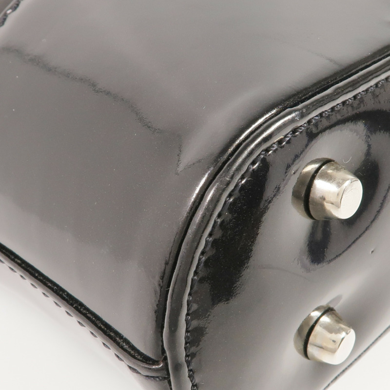 VERSACE 漆皮皮革Handbag銀扣手挽袋-6