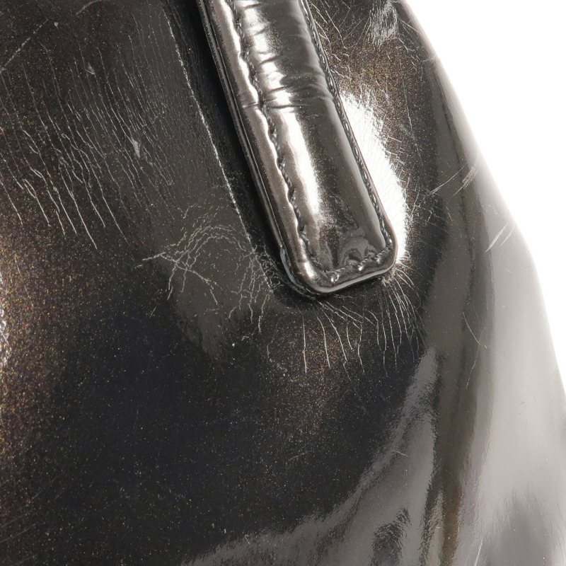 VERSACE 漆皮皮革Handbag銀扣手挽袋-11