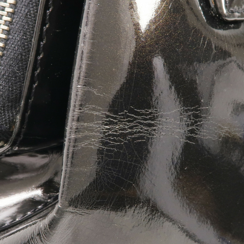 VERSACE 漆皮皮革Handbag銀扣手挽袋-12