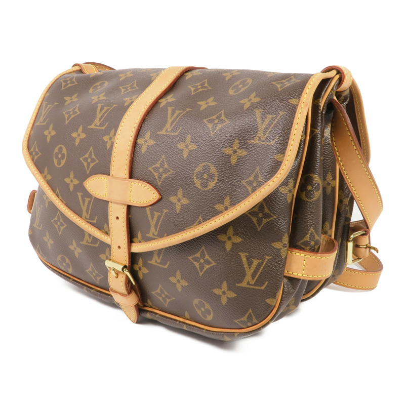 LOUIS VUITTON Monogram Saumur 30金扣肩背袋-1
