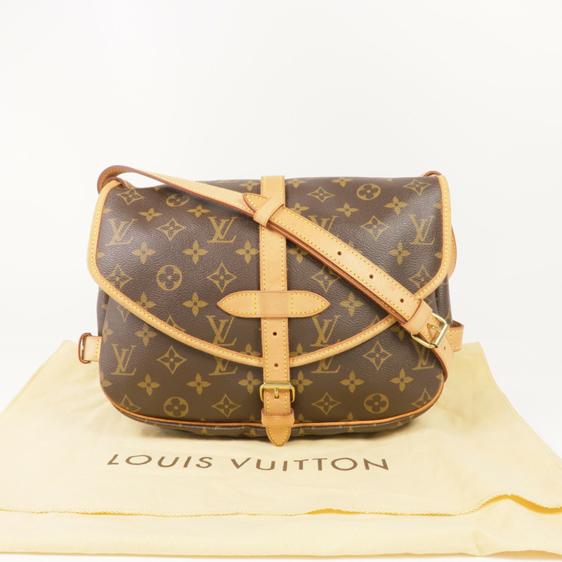LOUIS VUITTON Monogram Saumur 30金扣肩背袋-20
