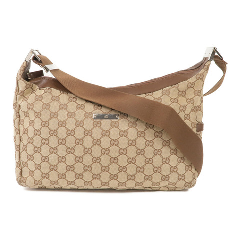 GUCCI 帆布Shoulder Bag銀扣肩背袋
