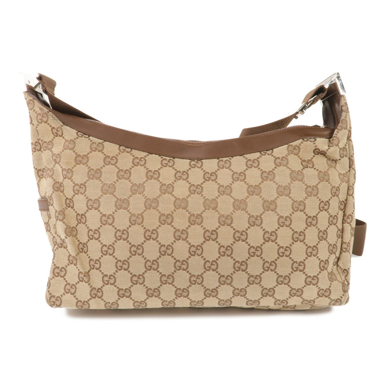 GUCCI 帆布Shoulder Bag銀扣肩背袋-1