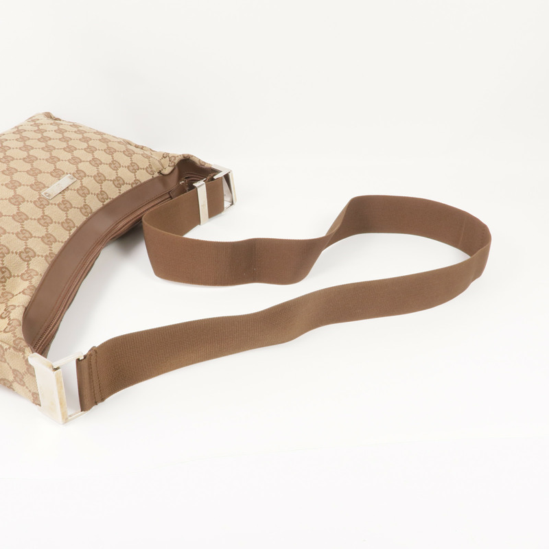 GUCCI 帆布Shoulder Bag銀扣肩背袋-4