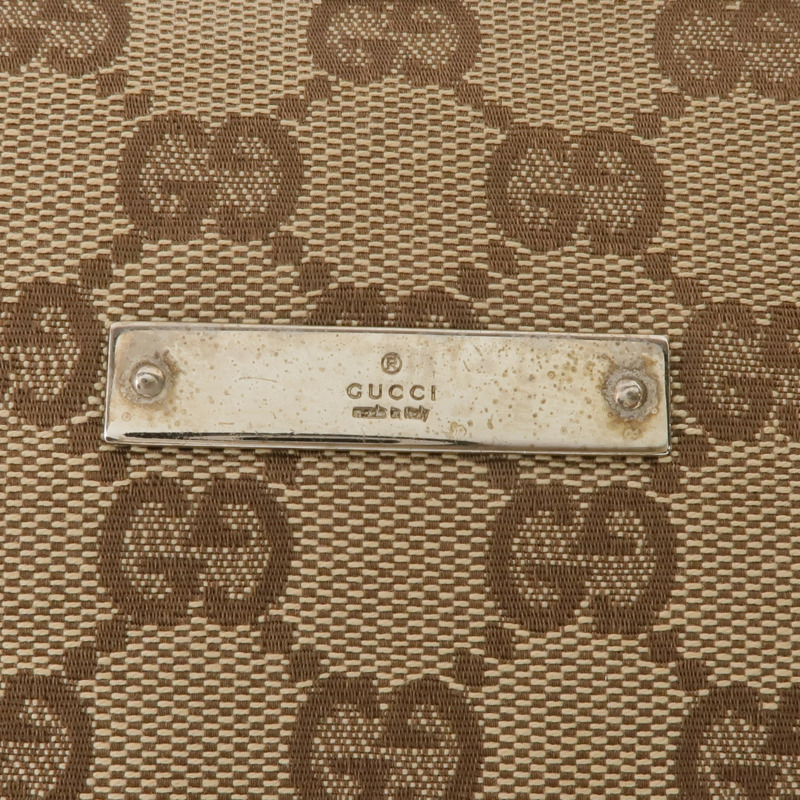 GUCCI 帆布Shoulder Bag銀扣肩背袋-9
