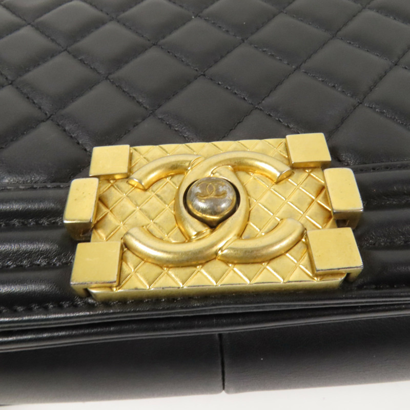 CHANEL 羊皮皮革Boy 25 2Way Shoulder Bag金扣鏈帶手挽肩背兩用袋-7