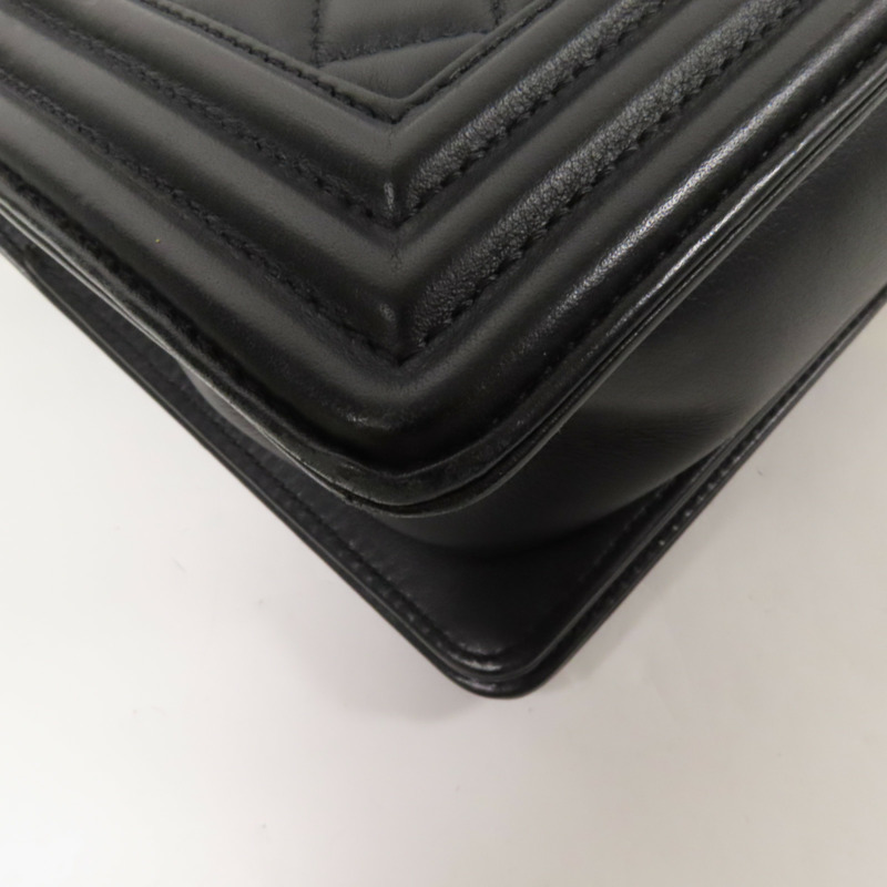 CHANEL 羊皮皮革Boy 25 2Way Shoulder Bag金扣鏈帶手挽肩背兩用袋-17