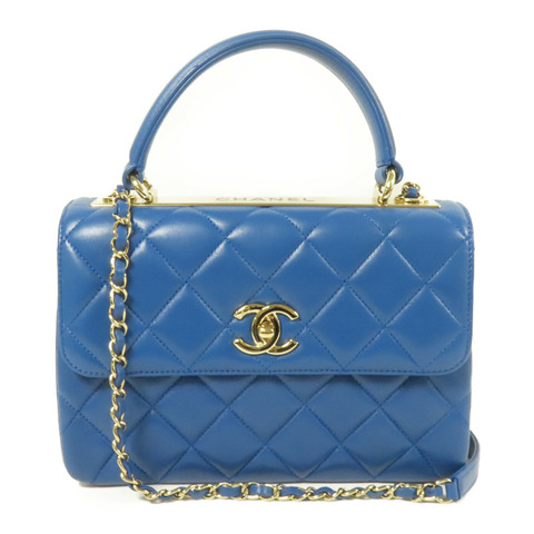 CHANEL 羊皮皮革2 Way Shoulder Bag金扣手挽肩背兩用袋