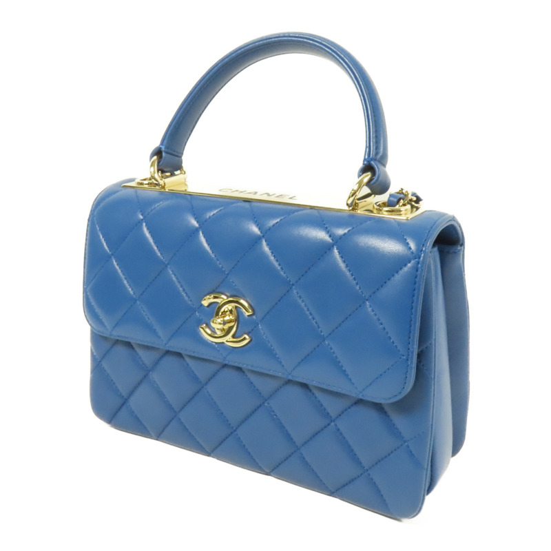 CHANEL 羊皮皮革2 Way Shoulder Bag金扣手挽肩背兩用袋-2