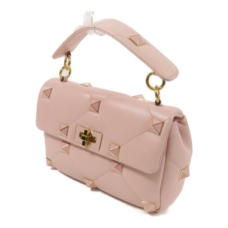 Valentino 羊皮皮革Rockstud金扣手挽肩背兩用袋-2