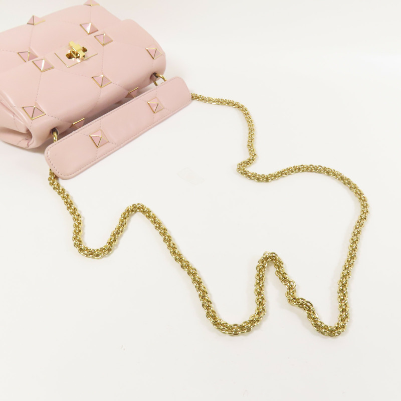 Valentino 羊皮皮革Rockstud金扣手挽肩背兩用袋-4