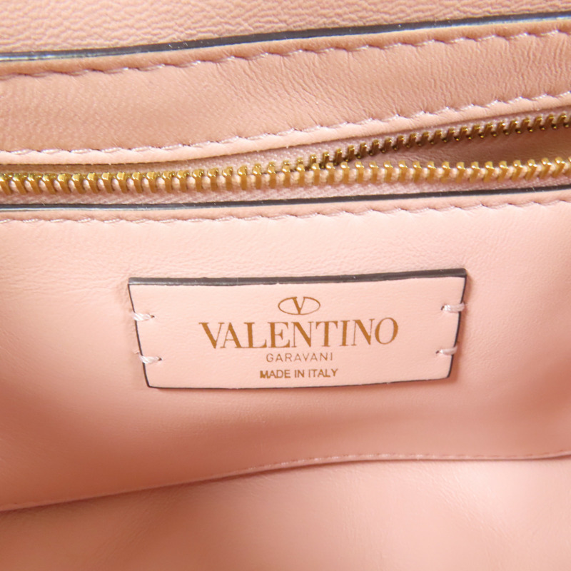 Valentino 羊皮皮革Rockstud金扣手挽肩背兩用袋-9