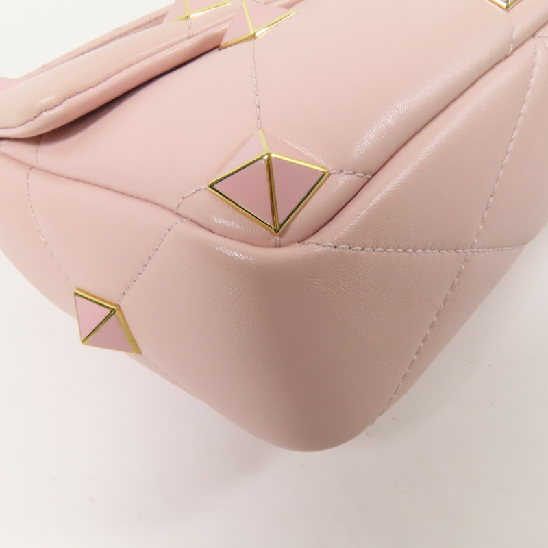 Valentino 羊皮皮革Rockstud金扣手挽肩背兩用袋-11