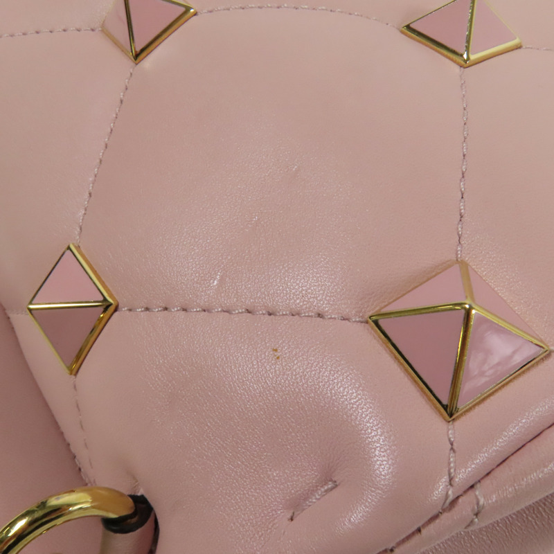 Valentino 羊皮皮革Rockstud金扣手挽肩背兩用袋-15