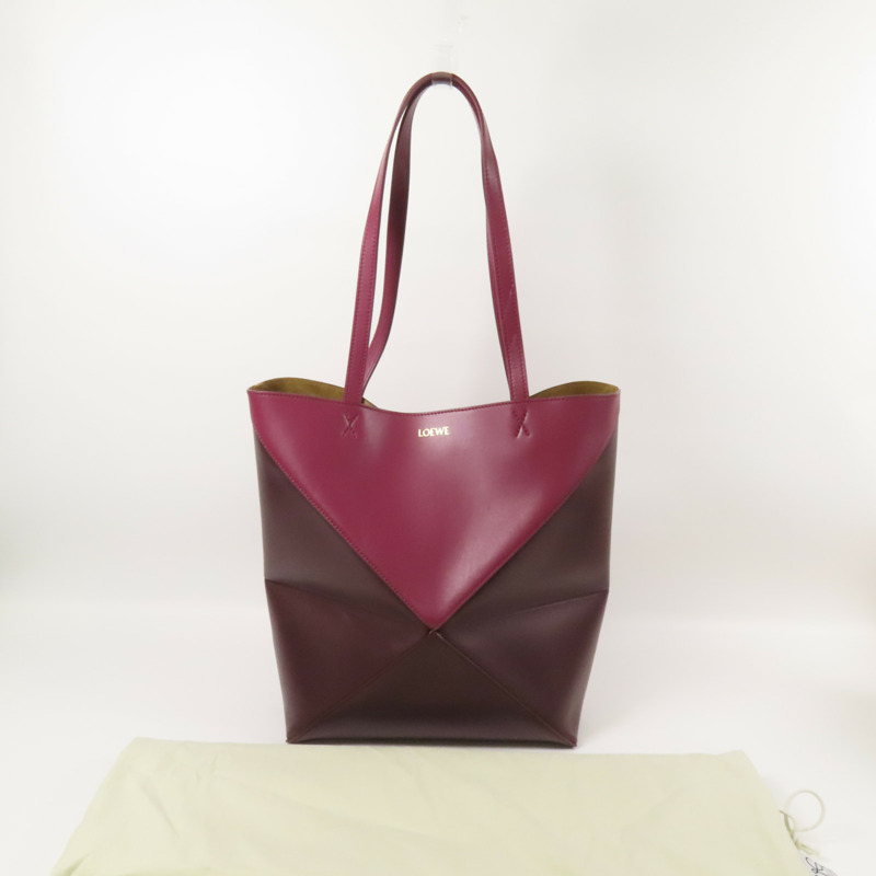 LOEWE 牛皮皮革Puzzle Fold Tote肩背袋-8