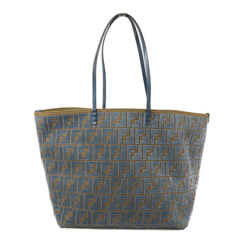 FENDI 帆布/天鵝絨Roll Large肩背袋