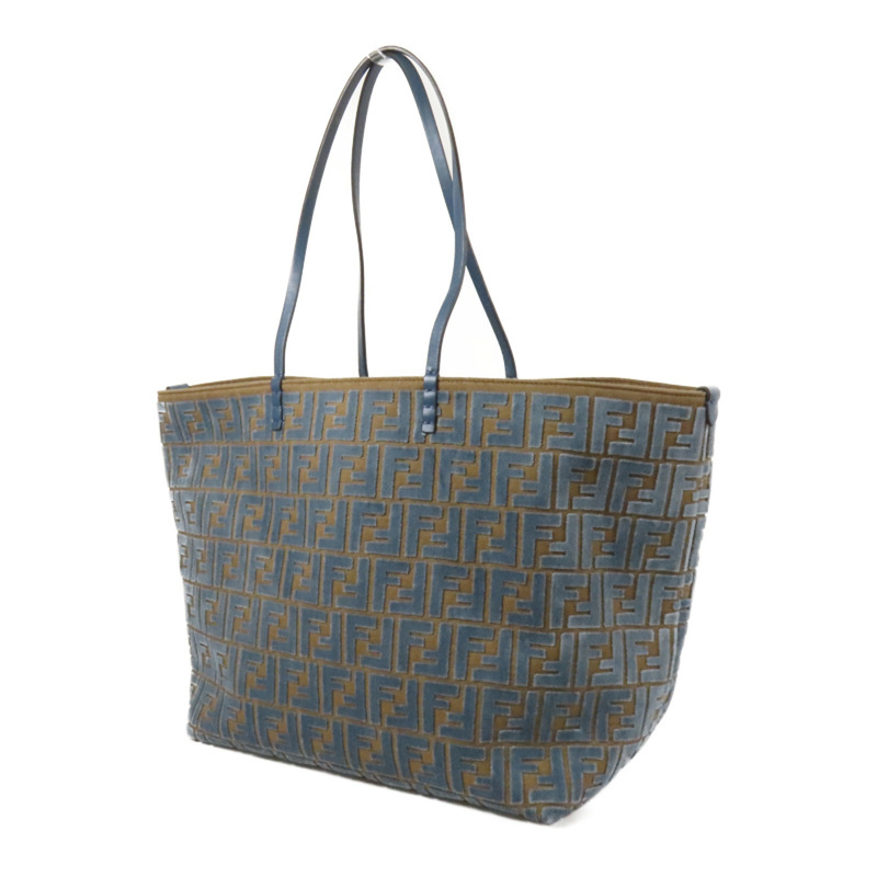 FENDI 帆布/天鵝絨Roll Large肩背袋-2