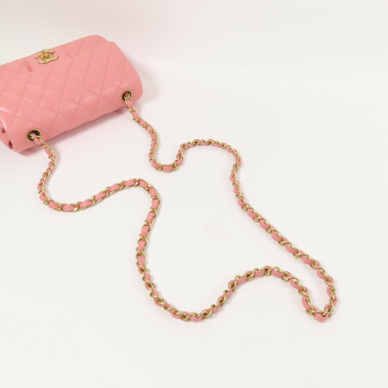 CHANEL 羊皮皮革Classic 20金扣鏈帶肩背袋-4