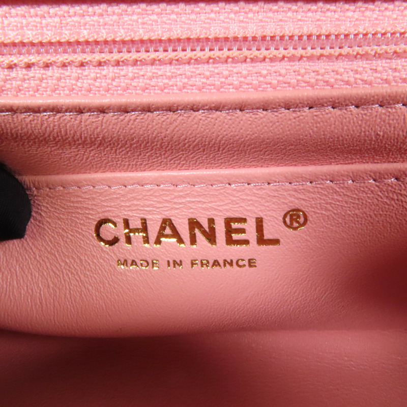 CHANEL 羊皮皮革Classic 20金扣鏈帶肩背袋-7