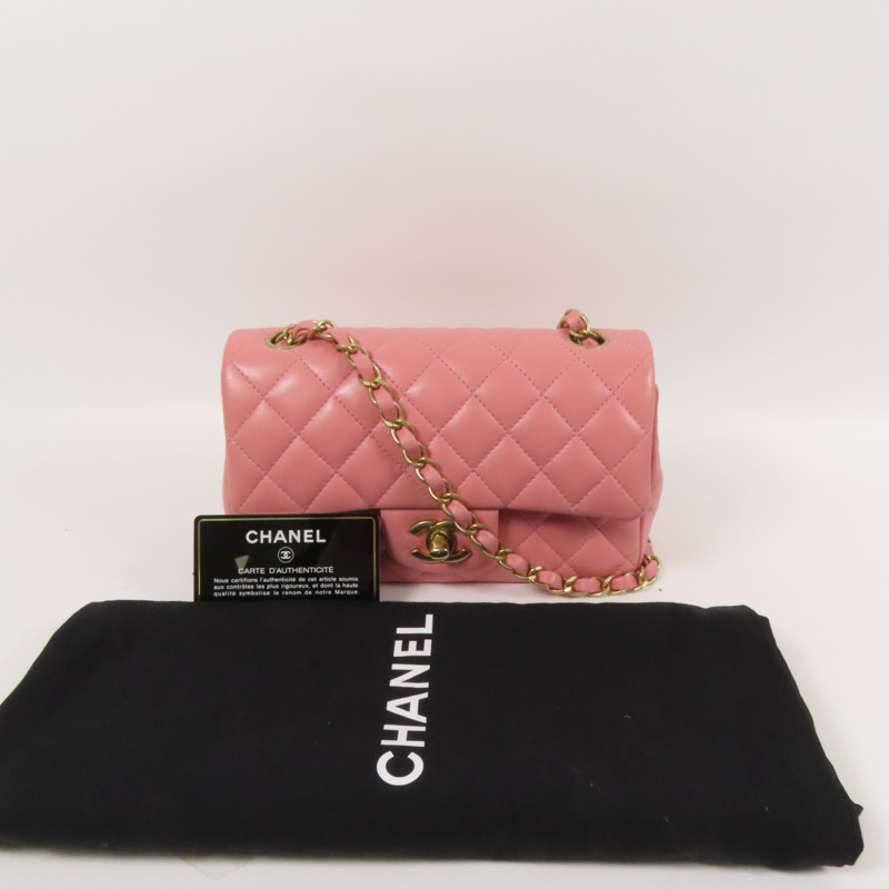 CHANEL 羊皮皮革Classic 20金扣鏈帶肩背袋-10
