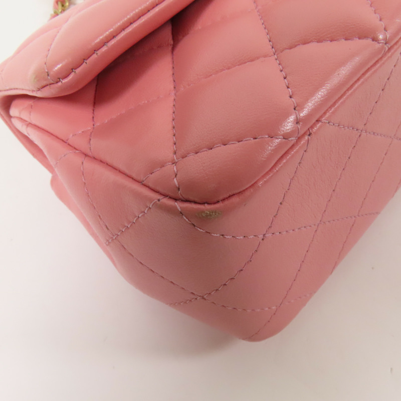 CHANEL 羊皮皮革Classic 20金扣鏈帶肩背袋-11