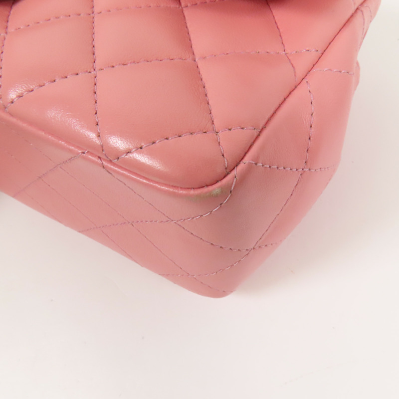 CHANEL 羊皮皮革Classic 20金扣鏈帶肩背袋-12