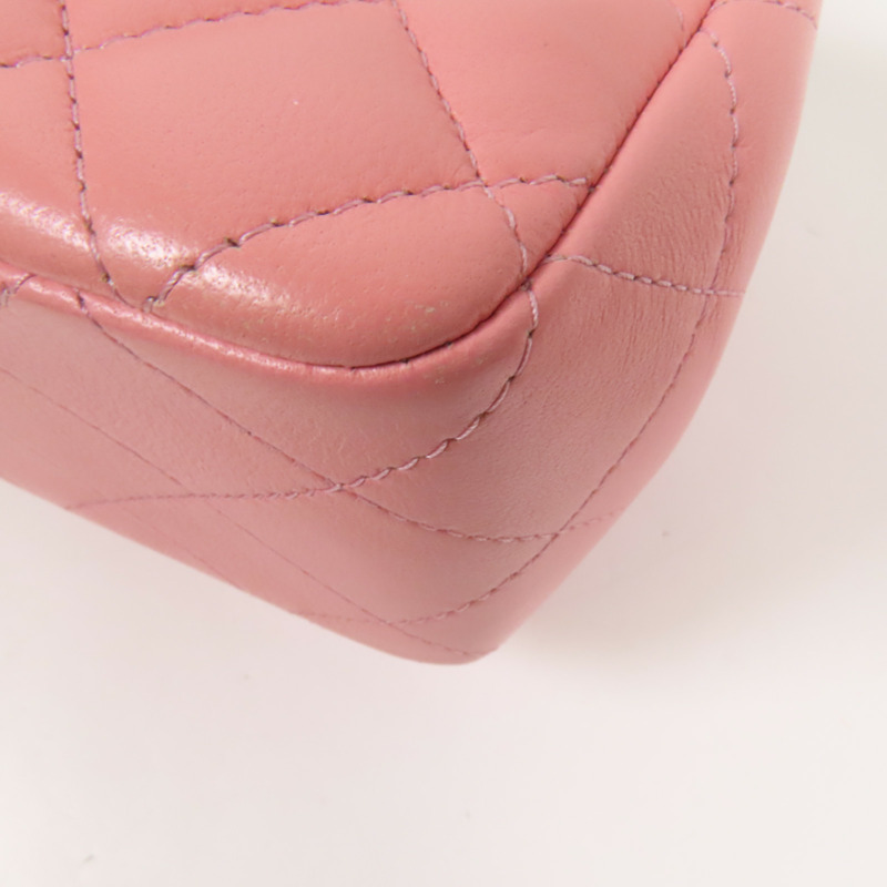 CHANEL 羊皮皮革Classic 20金扣鏈帶肩背袋-14