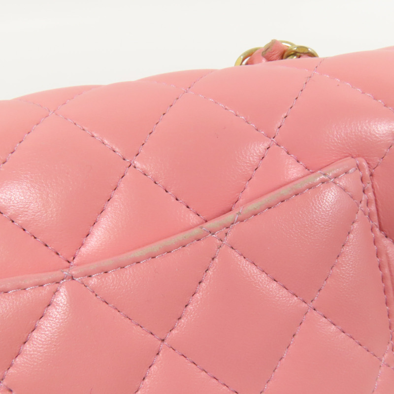 CHANEL 羊皮皮革Classic 20金扣鏈帶肩背袋-15