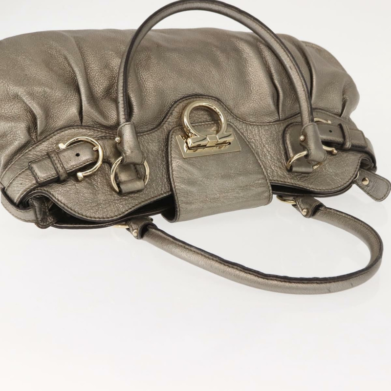 【日本直送】Salvatore Ferragamo Gancini 手提包 皮革 金色 正品 148181-5